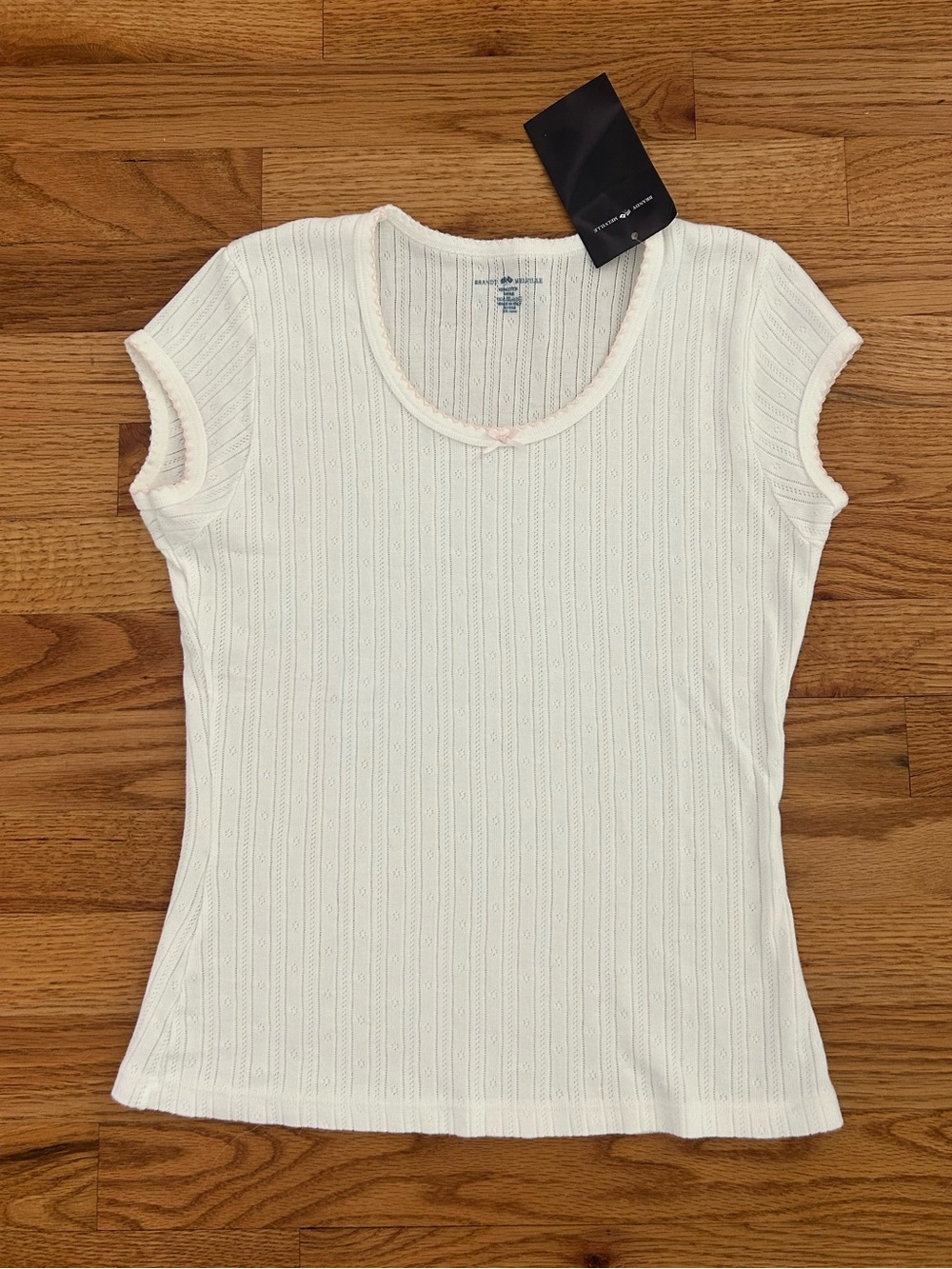 Pointelle Bow Top NWT